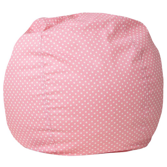 Small Light Pink Dot Bean Bag Chair for Kids and Teens