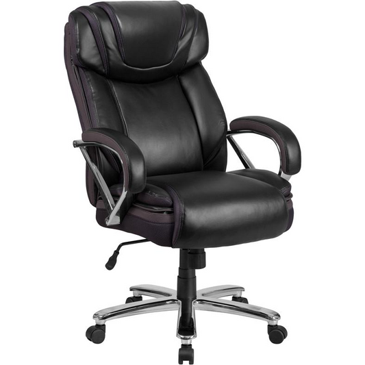 HERCULES Series Big & Tall 500 lb. Rated Black LeatherSoft Executive Swivel Ergonomic Office Chair with Extra Wide Seat