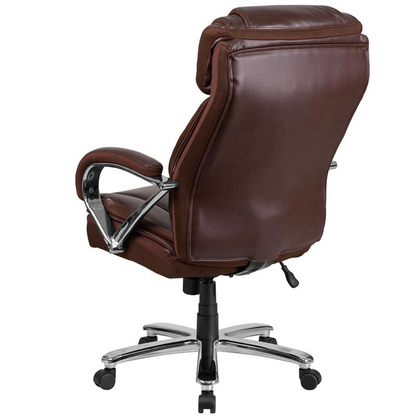 HERCULES Series Big & Tall 500 lb. Rated Brown LeatherSoft Executive Swivel Ergonomic Office Chair with Extra Wide Seat