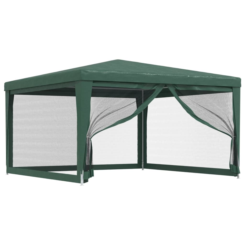 vidaXL Party Tent with 4 Mesh Sidewalls Green 13.1'x13.1' HDPE