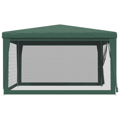 vidaXL Party Tent with 4 Mesh Sidewalls Green 13.1'x13.1' HDPE