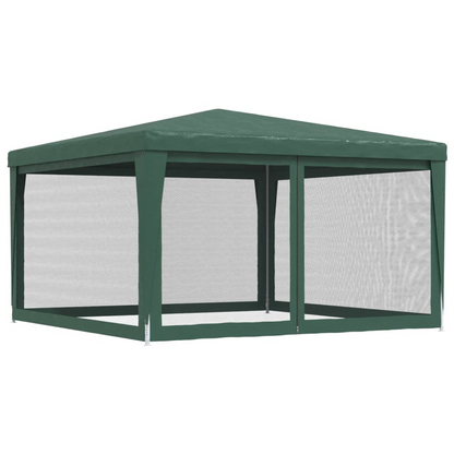 vidaXL Party Tent with 4 Mesh Sidewalls Green 13.1'x13.1' HDPE