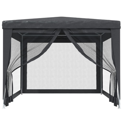 vidaXL Party Tent with 4 Mesh Sidewalls Anthracite 9.8'x13.1' HDPE