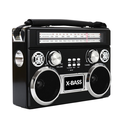 Supersonic Portable 3 Band Radio with Bluetooth and Flashlight