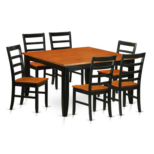 7  PcKitchen  Table  set-Dining  Table  and  6  Wood  Dining  Chairs