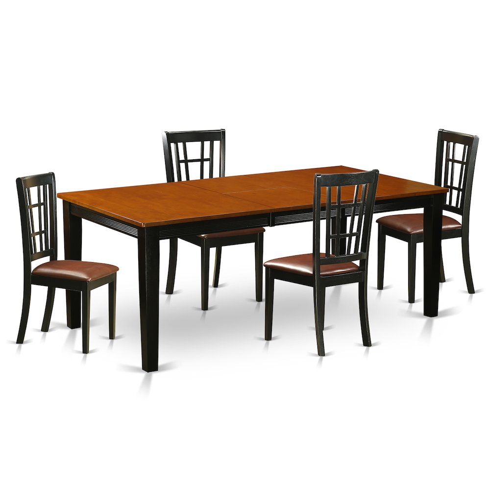 5  PC  Dining  set-Dining  Table  with  4  Wood  Dining  Chairs