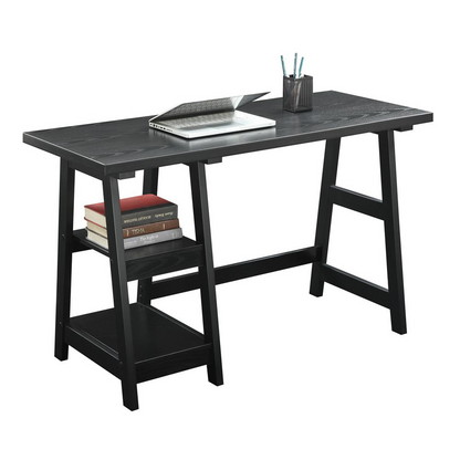 Designs2Go Trestle Desk with Shelves