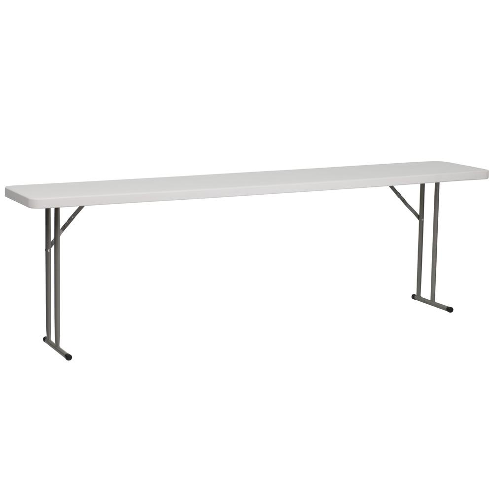 8-Foot Granite in White Plastic Folding Training Table