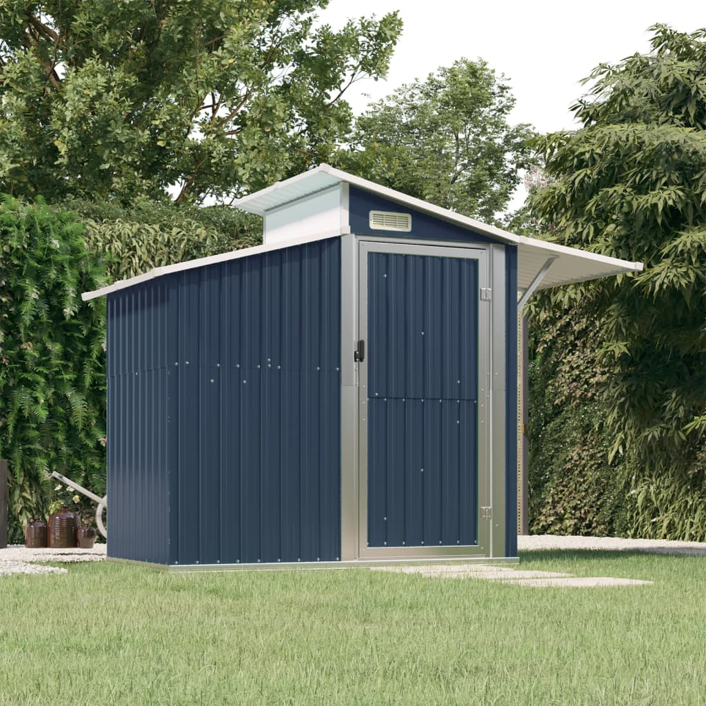 vidaXL Garden Shed Anthracite 106.3"x51.2"x82.1" Galvanized Steel