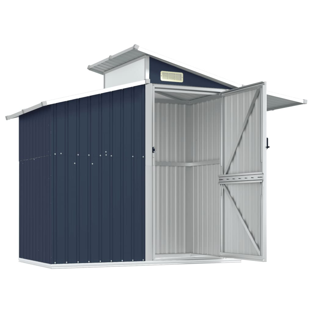 vidaXL Garden Shed Anthracite 106.3"x51.2"x82.1" Galvanized Steel