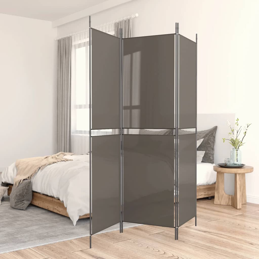 vidaXL 3-Panel Room Divider Anthracite 59.1"x78.7" Fabric