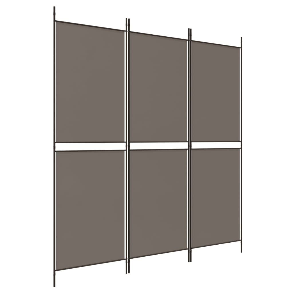 vidaXL 3-Panel Room Divider Anthracite 59.1"x78.7" Fabric