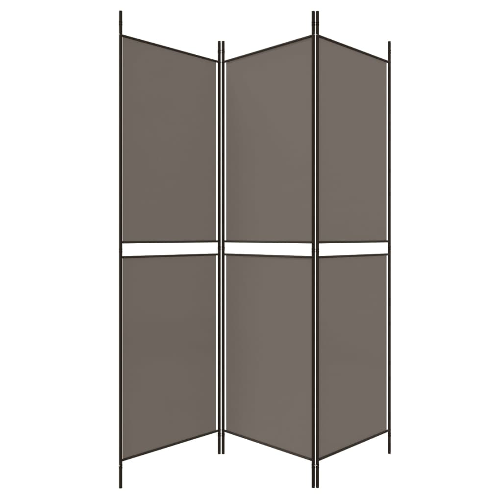 vidaXL 3-Panel Room Divider Anthracite 59.1"x78.7" Fabric