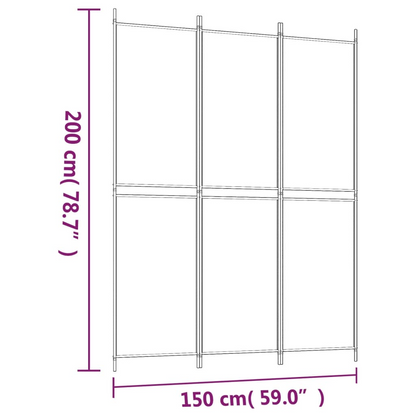 vidaXL 3-Panel Room Divider Anthracite 59.1"x78.7" Fabric