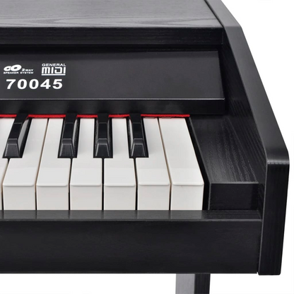 vidaXL 88-Key Digital Piano with Pedals Black Melamine Board