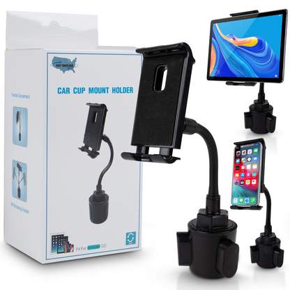 Cup Car Mount Holder 2-In-1 Tablet and Smartphone