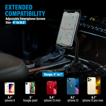 Cup Car Mount Holder 2-In-1 Tablet and Smartphone