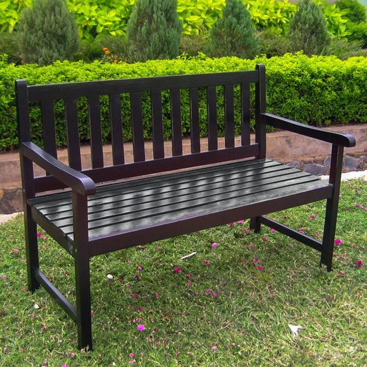 Highland Acacia Wood 49-inch Bench, Black