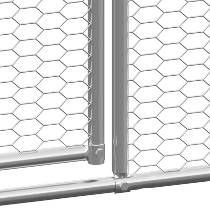 vidaXL Outdoor Chicken Coop 9.8'x6.6'x6.6' Galvanized Steel