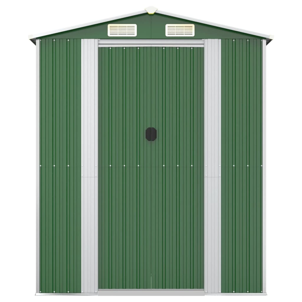 vidaXL Garden Shed Green 75.6"x238.6"x87.8" Galvanized Steel