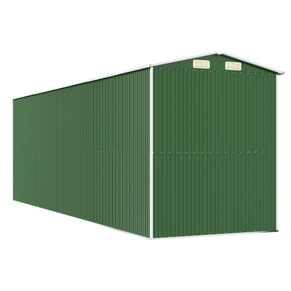 vidaXL Garden Shed Green 75.6"x238.6"x87.8" Galvanized Steel