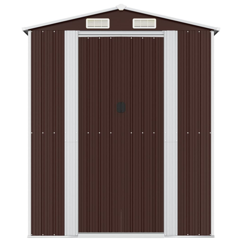 vidaXL Garden Shed Dark Brown 75.6"x271.3"x87.8" Galvanized Steel