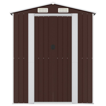 vidaXL Garden Shed Dark Brown 75.6"x271.3"x87.8" Galvanized Steel