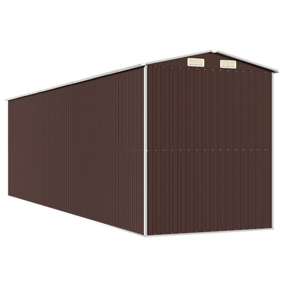 vidaXL Garden Shed Dark Brown 75.6"x271.3"x87.8" Galvanized Steel