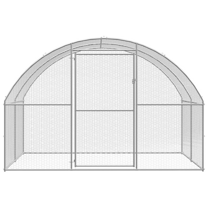 vidaXL Outdoor Chicken Coop 9.8'x52.5'x6.6' Galvanized Steel