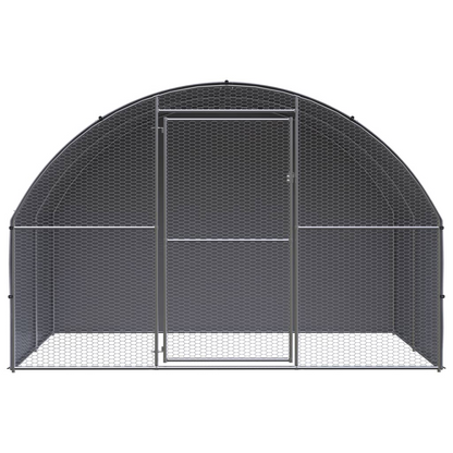 vidaXL Outdoor Chicken Coop 9.8'x6.6'x6.6' Galvanized Steel