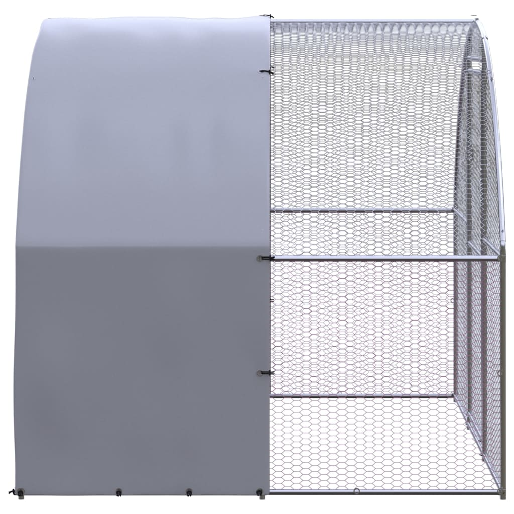 vidaXL Outdoor Chicken Coop 9.8'x6.6'x6.6' Galvanized Steel