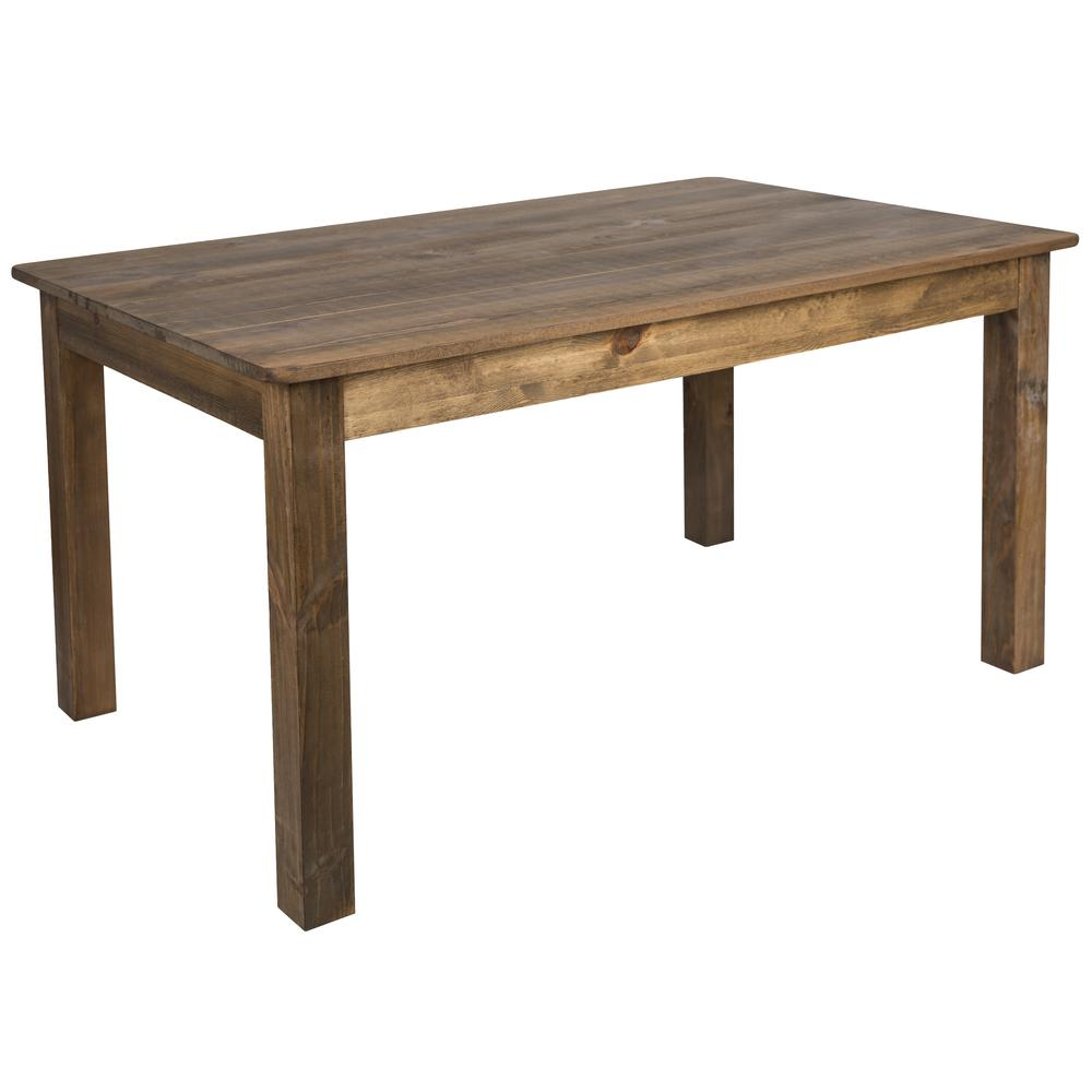 60" x 38" Rectangular Antique Rustic Solid Pine Farm Dining Table