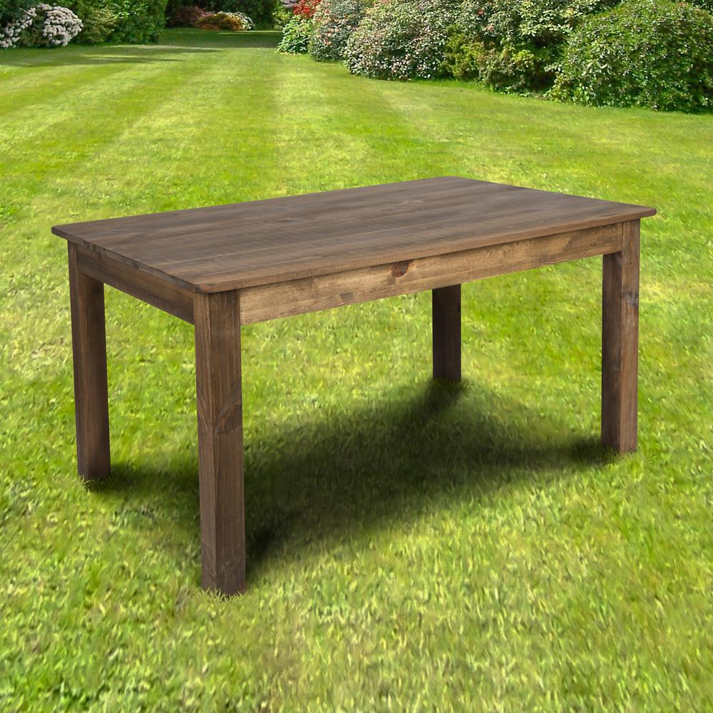 60" x 38" Rectangular Antique Rustic Solid Pine Farm Dining Table