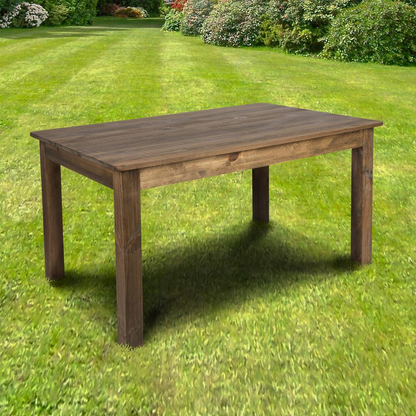 60" x 38" Rectangular Antique Rustic Solid Pine Farm Dining Table