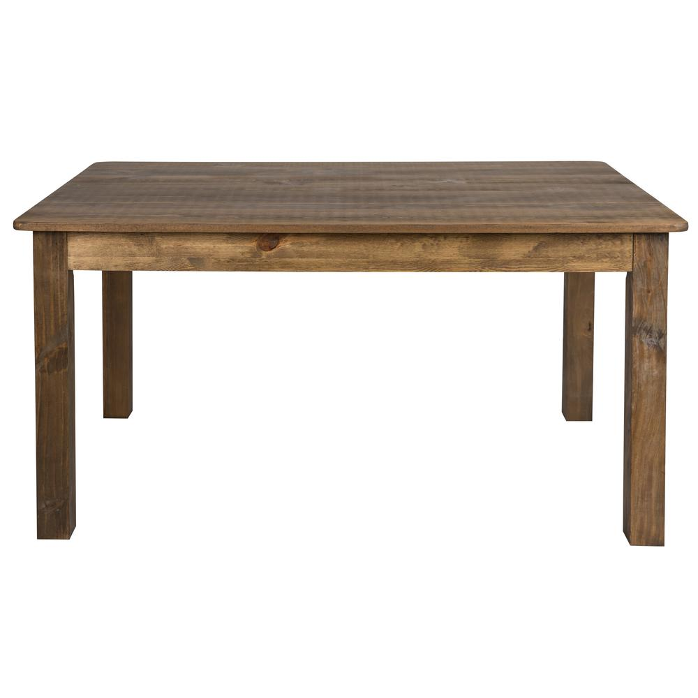 60" x 38" Rectangular Antique Rustic Solid Pine Farm Dining Table