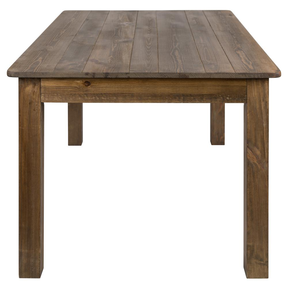 60" x 38" Rectangular Antique Rustic Solid Pine Farm Dining Table