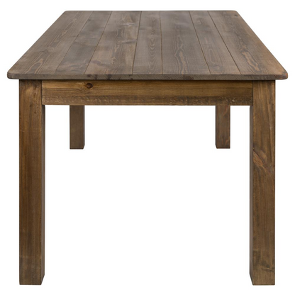 60" x 38" Rectangular Antique Rustic Solid Pine Farm Dining Table