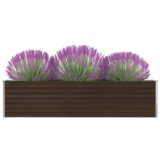 vidaXL Raised Garden Bed 126"x15.7"x30.3" Galvanized Steel Brown