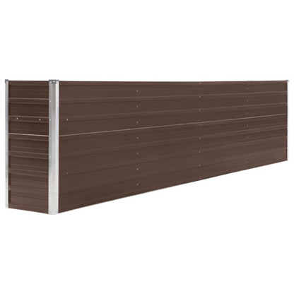 vidaXL Raised Garden Bed 126"x15.7"x30.3" Galvanized Steel Brown