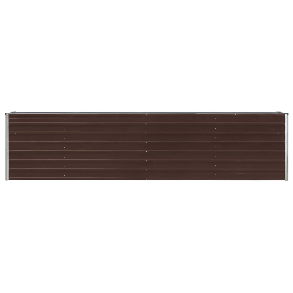 vidaXL Raised Garden Bed 126"x15.7"x30.3" Galvanized Steel Brown