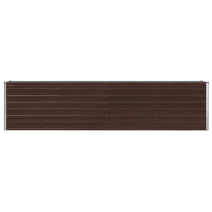 vidaXL Raised Garden Bed 126"x15.7"x30.3" Galvanized Steel Brown