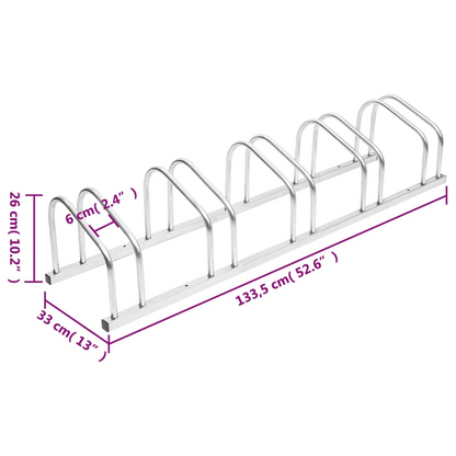 vidaXL Bike Rack for 5 Bikes Galvanized Steel