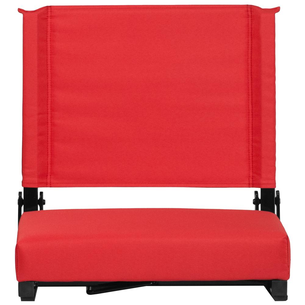 Grandstand Comfort Seats by Flash with 500 LB. Weight Capacity Lightweight Aluminum Frame and Ultra-Padded Seat in Red