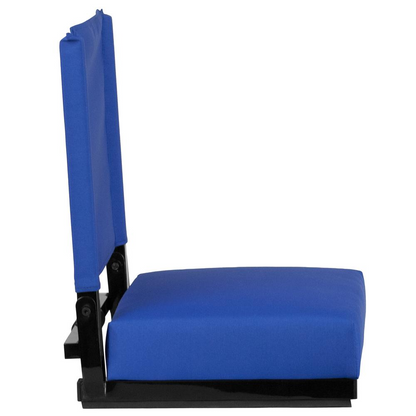 Grandstand Comfort Seats by Flash with 500 LB. Weight Capacity Lightweight Aluminum Frame and Ultra-Padded Seat in Blue