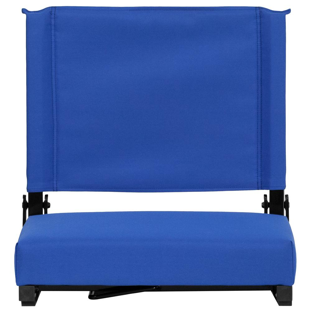 Grandstand Comfort Seats by Flash with 500 LB. Weight Capacity Lightweight Aluminum Frame and Ultra-Padded Seat in Blue