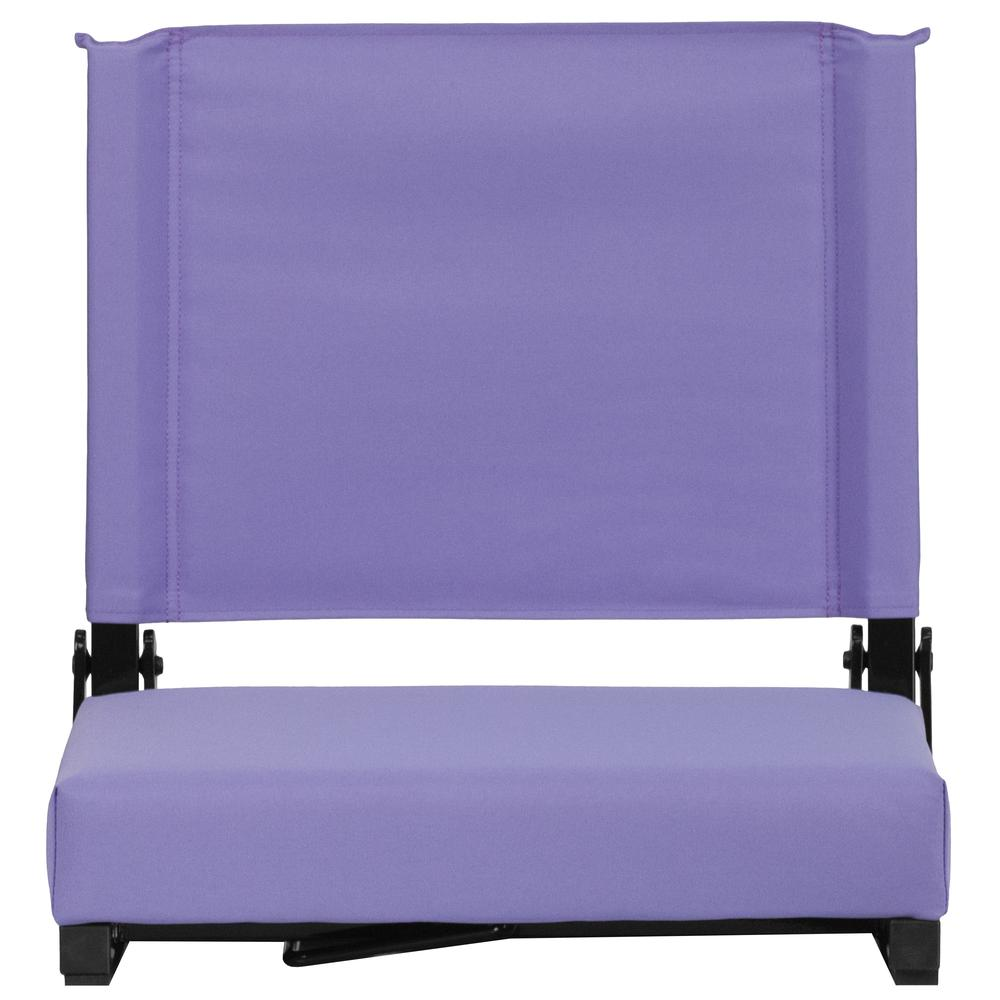 Grandstand Comfort Seats by Flash with 500 LB. Weight Capacity Lightweight Aluminum Frame and Ultra-Padded Seat in Purple