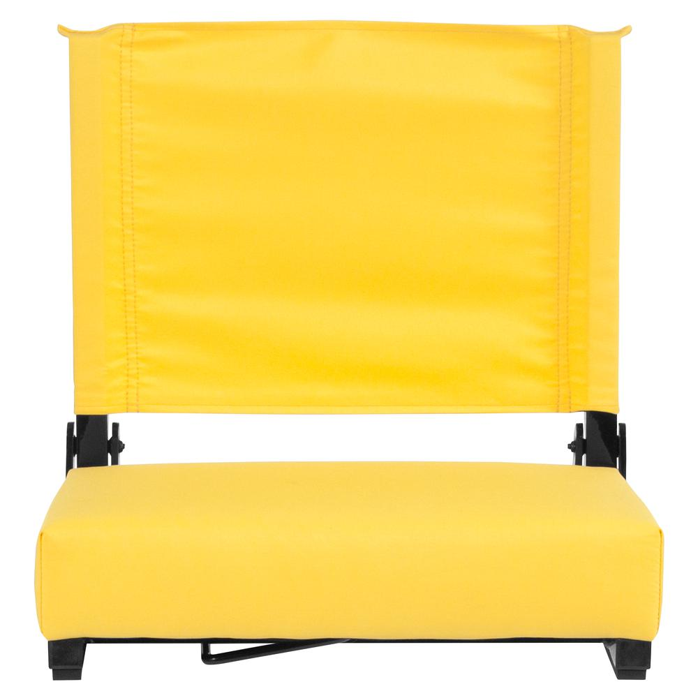 Grandstand Comfort Seats by Flash with 500 LB. Weight Capacity Lightweight Aluminum Frame and Ultra-Padded Seat in Yellow