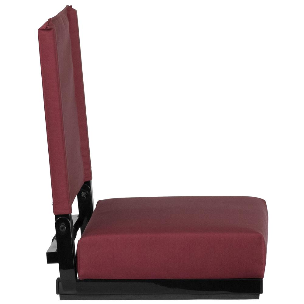 Grandstand Comfort Seats by Flash with 500 LB. Weight Capacity Lightweight Aluminum Frame and Ultra-Padded Seat in Maroon