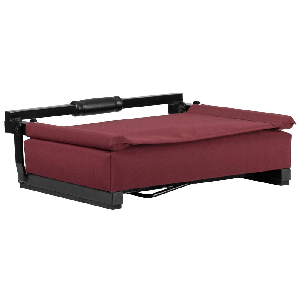 Grandstand Comfort Seats by Flash with 500 LB. Weight Capacity Lightweight Aluminum Frame and Ultra-Padded Seat in Maroon