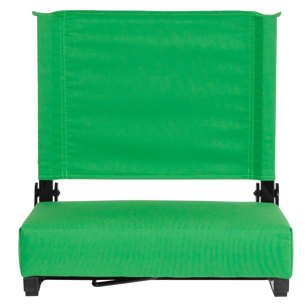 Grandstand Comfort Seats by Flash with 500 LB. Weight Capacity Lightweight Aluminum Frame and Ultra-Padded Seat in Bright Green